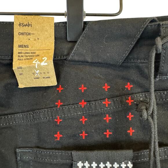 Ksubi 42 Chitch Laid Black Slim Tappered Leg Mid Long Rise Jeans - Picture 6 of 8